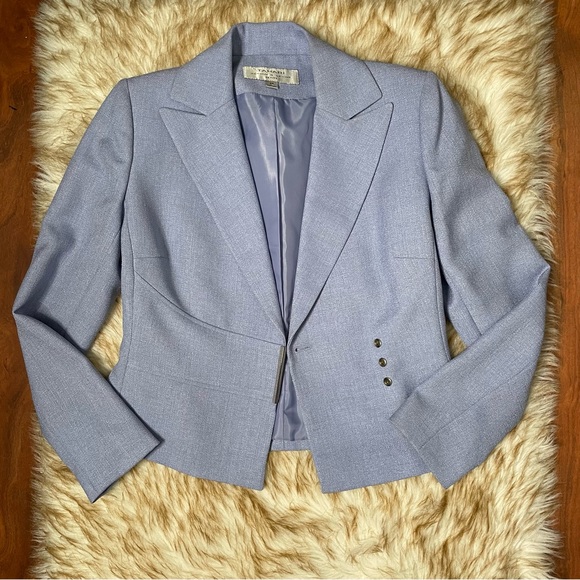 Tahari periwinkle fitted blazer - Picture 3 of 8